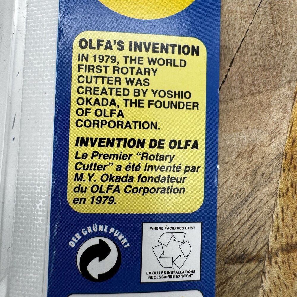OLFA Rotary Fabric Cutter RTY-1G & Guide-Arm RTY-GUIDE Crafting Tool New Read - Picture 8 of 8
